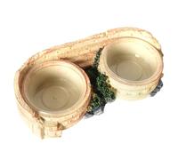 Resin Water Dish Gecko, Reptile Feeding Station for Lizards, Chameleons, Tree Frogs and Small Pets, 19,2 x 9 x 4,7 cm Size, Material Sturdy Resin Construction