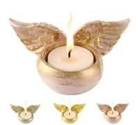 Resin Wings Candle Holder, Retro Creative Wing Sculpture Candlestick, Round Base Tabletop Prayer Candle Holder for Home Table Centerpiece Decor,Memorial Wedding Decoration