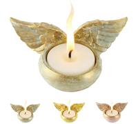 Resin Wings Candle Holder, Retro Creative Wing Sculpture Candlestick, Round Base Tabletop Prayer Candle Holder for Home Table Centerpiece Decor,Memorial Wedding Decoration
