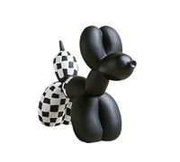 Resina adornos para perros Animal hogar sala de estar sala de decoraciones linda pequeña pantalla estatuilla artesanal (Negro)