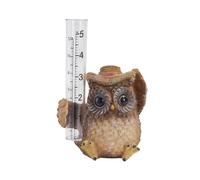 Resina Craft - Medidor de lluvia de búho con tubo, decorativo, suministros de jardinería, colección de puentes resistentes a la intemperie