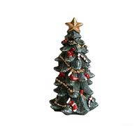 Resina de árbol de imitación de escritorio de Navidad, decoración de mesa de resina, escultura de pino, para estante de oficina en casa, pequeño, mediano y grande (mediano)
