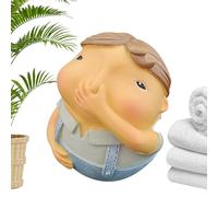 Resina de niño y niña - Resina 8,1x6,4x6,4 cm | Figuras divertidas de nariz de retención | Estatuas de baño, esculturas y figuras, decoración divertida para el hogar y su apariencia de años.