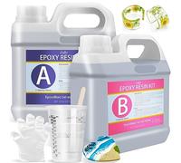 Resina Epoxi - 100oz / 2.6L Resina Epoxi Transparente para Fundición y Revestimiento, Tableros de Mesa - Sin Burbujas 2 Partes Epoxy Resin para Fabricación de Joyas, Madera, Moldes Resina, Artesanía