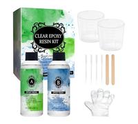 Resina epoxi 2 x 90 ml | Resina epoxi para manualidades transparente - Endurecedor antiamarilleamiento autonivelante brillante de rápida polimerización para reparar joyas arte mesa río