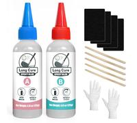 Resina epoxi para palos de golf de 30 min, 125 + 125 ml, de resina epoxi, adecuada para todos los cabezales de los palos, conductores, putter y hierro, compatible con vástagos de grafito y acero