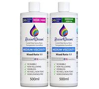 Resina Epoxi RESIN4DECOR 1:1 No es amarillento No es tóxico para manualidades Artesanía Fabricación de Joyas Moldes y Proyectos DIY Acabado de Alto Brillo de curado de 24 horas Inodoro 1000ml
