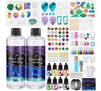 Resina epoxi transparente,Kit de resina epoxi,Pigmento de resina,Hoja de oro,Lentejuelas,para la fabricación de joyas de cristal colgante pulsera