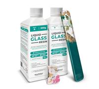 Resina epoxi transparente Liquid Glass, efecto vidrio - Ideal para bricolaje, joyería, DIY y decoraciones, creaciones artísticas, modelismo. Coloreable, fácil de usar (750 gr)