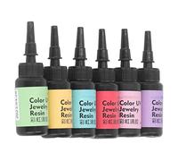Resina Epoxi Uv de 6 Uds, Resina Uv de Colores Vivos de 10Ml para Proyectos de Joyería DIY Principiantes Principiantes (Juego A (chartreuse, azul claro, morado pálido,)