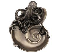 Resina estatuas contenedor de curiosidad acabado en bronce pulpo de Nautilus Shell bandeja 7 x 2,5 x 5,5 cm bronce modelo # wu77165 a1