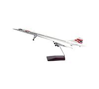 Resina Fundida A Presión De 50 Cm Apta para El Modelo Avión Concord con Luces Y Ruedas En Miniatura Coleccionable Kit de Juego de Pasatiempo(A)