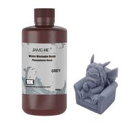 Resina para impresora 3D, JAMG HE 10 K, resina lavable al agua para LCD, DLP SLA 405 nm, fotopolímero de curado UV, fotopolímero de alta precisión, resina estándar de bajo olor (gris)