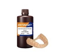 Resina para Modelos Dentales Antinsky Standard Resina para modelos de coronas y puentes dentales, modelos de ortodoncia y modelos de implantes, Curado UV 405nm DLP/LCD, Resiste 100°C, Beige, 1kg