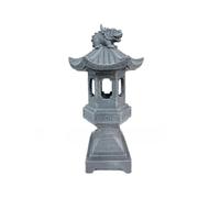 Resina Solar y Lámpara Automática Jardines Zen Spire Decorativo para Tener Textura Piedra Ip44 Agua - Diseño Adecuado Luz de Operación Día/Noche para Patios Pagoda Céspedes (A)