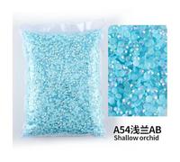 Resina transparente de 2 mm, 4 mm, 5 mm y 6 mm con facetas planas para decoración de uñas, color azul claro, 5 mm, SS20, 3000 unidades