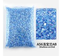 Resina transparente de 2 mm, 4 mm, 5 mm y 6 mm con facetas planas para decoración de uñas, color azul rey claro, 4 mm, SS16, 5000 unidades