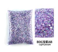 Resina transparente de 2 mm, 4 mm, 5 mm y 6 mm con facetas planas para decoración de uñas, color morado claro, 3 mm, SS10, 10 000 unidades