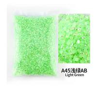 Resina transparente de 2 mm, 4 mm, 5 mm y 6 mm con facetas planas para decoración de uñas, color verde claro, 6 mm, SS30, 1000 unidades