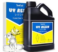Resina UV - 500g de resina UV transparente de rápido secado, adhesivo UV para joyería, moldes de resina, manualidades - Resina epoxi UV dura de baja volatilidad y sin burbujas para joyería DIY