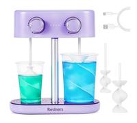 Resiners Mezclador de Resina Dual-Head, Mezclador de Epoxi Recargable, Velocidad Sin Escalas y Mínimas Burbujas, Palas de Silicona Eléctricas en Espiral para Mezcla de Resina, Silicona y Pintura