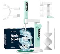 Resiners Mezclador de Resina, Mezclador de epoxi con Soporte eléctrico, Pala de Silicona y iluminación, sin Necesidad de Mano, Pantalla LED, mínimos Burbujas,fácil de Limpiar,Herramienta de Mezclador