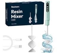 Resiners Mezclador de Resina, Mezclador de epoxi portátil con Pala de Silicona y iluminación, 4 velocidades, Pantalla LED, mínimos Burbujas, fácil de Limpiar, Herramienta de agitación eléctrica