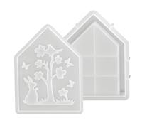 Resinformen | Conejo de silicona para decoración del hogar, forma de animal con extracción rápida para resina, adecuado para yeso, chocolate, fondant, arcilla, salón, dormitorio, alféizar de ventana