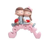 Resins - Figura decorativa para tartas de pareja de ancianos, figuras en miniatura para aniversario de boda y fiestas temáticas de amor, adorno para salpicadero de coche