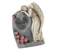 Resins - Jarrón de figura angélica con luz solar con picos de tierra, conmemorativos al aire libre, jardín, cementerio, decoración, adorno, resinas, jarrón conmemorativo de ángeles
