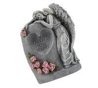 Resins - Jarrón de figura angélica con luz solar con picos de tierra, conmemorativos al aire libre, jardín, cementerio, decoración, adorno, resinas, jarrón conmemorativo de ángeles