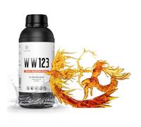RESIONE WW123 Resina Lavable al Agua, Resina para Impresora 3D de Alta Velocidad de 405 nm, Sin Agrietamiento y Resistente a la Humedad, Casi Inodora- 1000g (Naranja llameante)