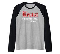 Resist Fascism is Bad No Kings America Protest Anti Fascism Camiseta Manga Raglan