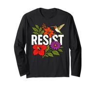 RESIST Floral Political Protest Feminist Resist Manga Larga