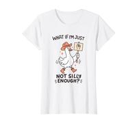 Resist Goose Not Tonto Funny Camiseta gráfica económica, Mujer, Blanco, L