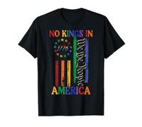 Resist No Kings America 1776 Bandera de Estados Unidos arcoíris para Mujeres, Hombres y niños Camiseta