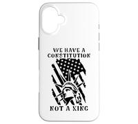 Resist No Kings in America We Have a Constitution Not a King Carcasa para iPhone 16 Plus