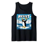 Resist Penguins Mensaje sobre el cambio climático Camiseta sin Mangas