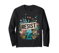 RESIST Protesta de la Estatua Floral de la Libertad Manga Larga