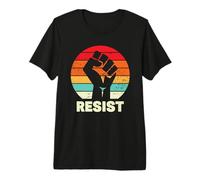 Resist Puño Levantado Retro Sunset Igualdad & Libertad Amantes Camiseta Premium