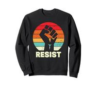 Resist Puño Levantado Retro Sunset Igualdad & Libertad Amantes Sudadera