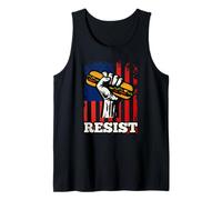 Resist Sandwich Activism USA Flag Protest Fist Humor Camiseta sin Mangas