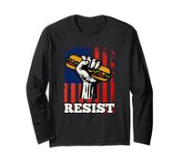 Resist Sandwich Activism USA Flag Protest Fist Humor Manga Larga