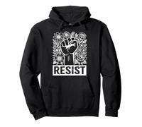 Resist | Solidaridad Puño Flor Protesta Concienciación por la Igualdad Sudadera con Capucha