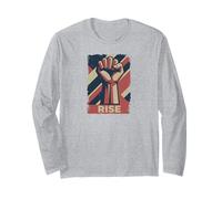 Resist Star Revolution Rebellion Retro Black Manga Larga
