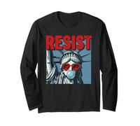 Resist Statue Liberty Bubblegum Protest Equality Manga Larga
