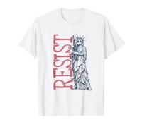 Resist Statue Liberty Bubblegum Protesta Activismo Hombres Mujeres Camiseta gráfica económica