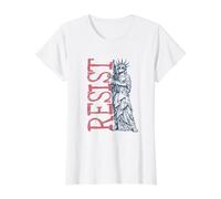 Resist Statue Liberty Bubblegum Protesta Activismo Hombres Mujeres Camiseta gráfica económica