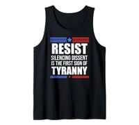 Resist Tyranny No King Pro Democracy Dies Silence I Dissent Camiseta sin Mangas