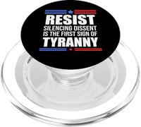 Resist Tyranny No King Pro Democracy Dies Silence I Dissent PopSockets PopGrip para MagSafe